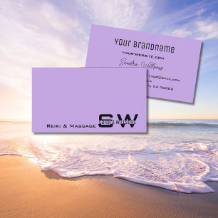 Plain Lilac Simple med Monogram Chic Light Lila Visitkort