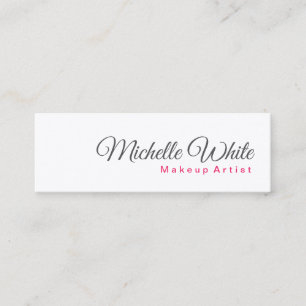 Plain Minimalist Modern Grått White Makeup Artist Mini Visitkort