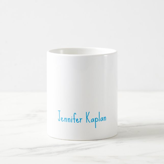 Plain Minimalist Professional Casual Handwriting Kaffemugg (Center)