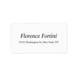 Plain Modern Black & White Minimalist Adressetikett