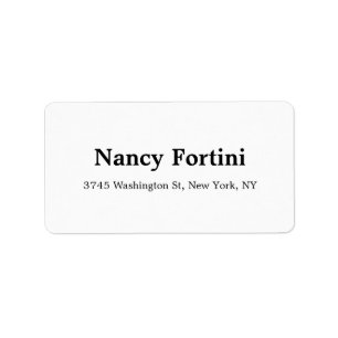 Plain Modern Black & White Minimalist Adressetikett