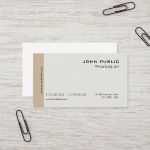 Plain Modern Professionell Elegant Beige och Brown Visitkort