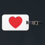 Plain Modern White Red Love Heart Graphic Bagagebricka<br><div class="desc">Plain Minimalist Modern Designs. They're all simple,  attractive,  unique.</div>