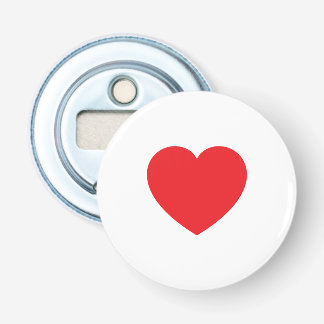 Plain Modern White Red Love Heart Graphic Flasköppnare
