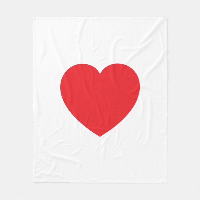 Plain Modern White Red Love Heart Graphic Fleecefilt (Framsidan)