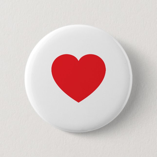 Plain Modern White Red Love Heart Graphic Knapp (Framsida)