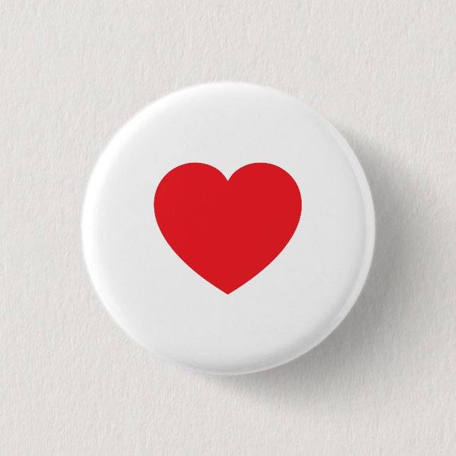 Plain Modern White Red Love Heart Graphic Knapp (Framsida)