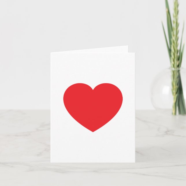 Plain Modern White Red Love Heart Graphic Kort (Framsida)