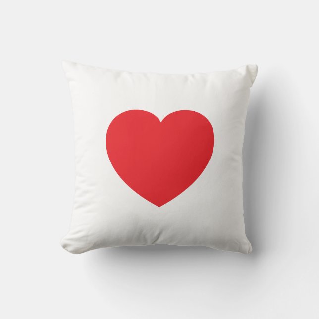 Plain Modern White Red Love Heart Graphic Kudde (Framsida)