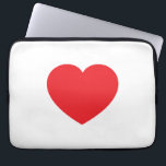 Plain Modern White Red Love Heart Graphic Laptop Fodral<br><div class="desc">Plain Minimalist Modern Designs. They're all simple,  attractive,  unique.</div>