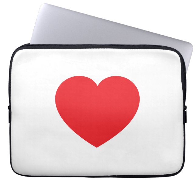 Plain Modern White Red Love Heart Graphic Laptop Fodral (Framsidan)