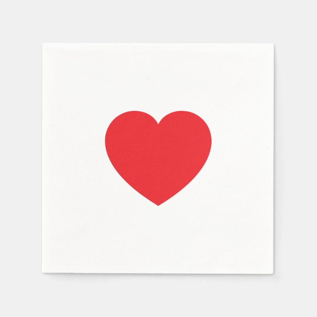 Plain Modern White Red Love Heart Graphic Pappersservett (Framsidan)