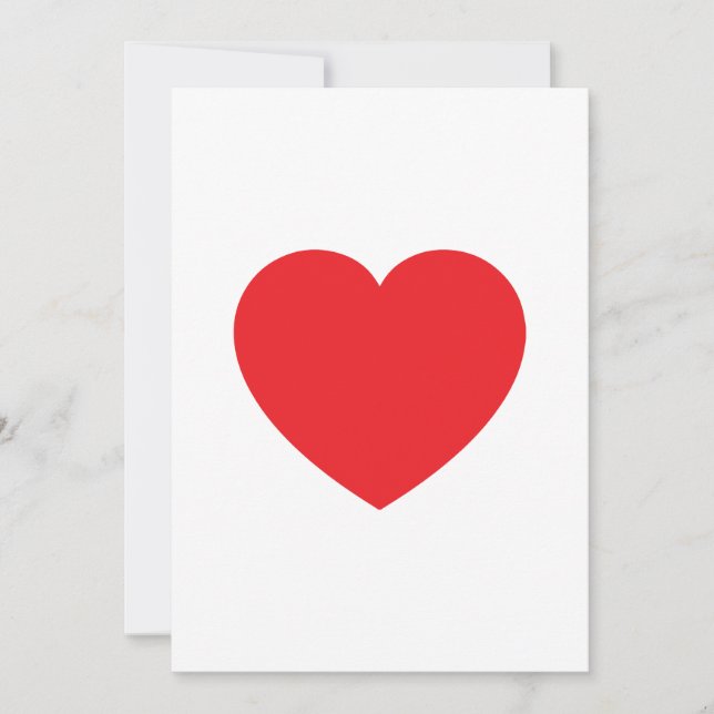 Plain Modern White Red Love Heart Graphic Tack Kort (Framsida)