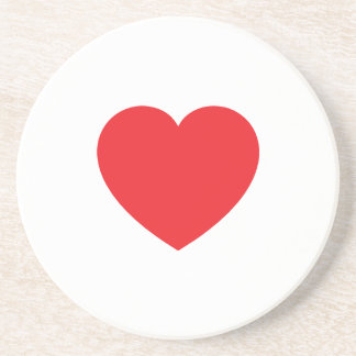 Plain Modern White Red Love Heart Graphic Underlägg