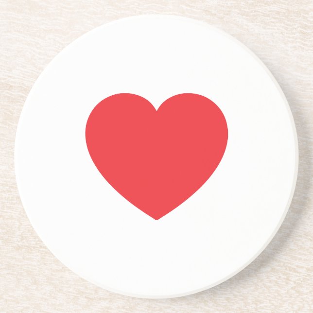 Plain Modern White Red Love Heart Graphic Underlägg (Framsidan)