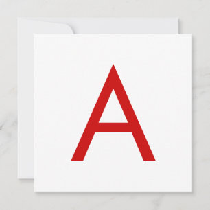 Plain Modern White Red Monogram Initial Brev Inbjudningar