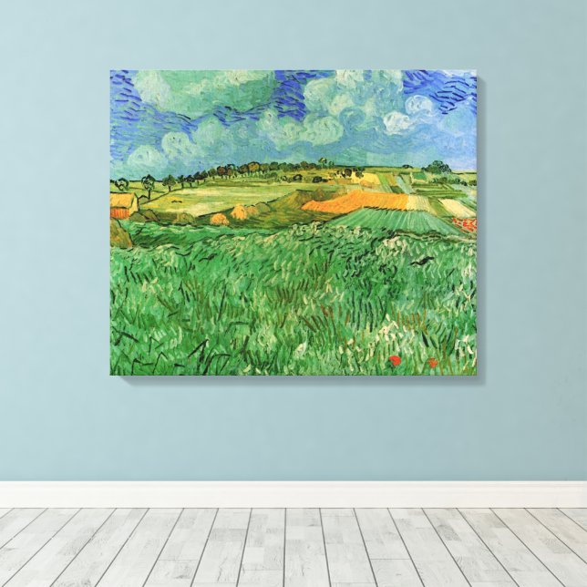 Plain Near Auvers av Vincent van Gogh Canvastryck (Insitu (trägolv))