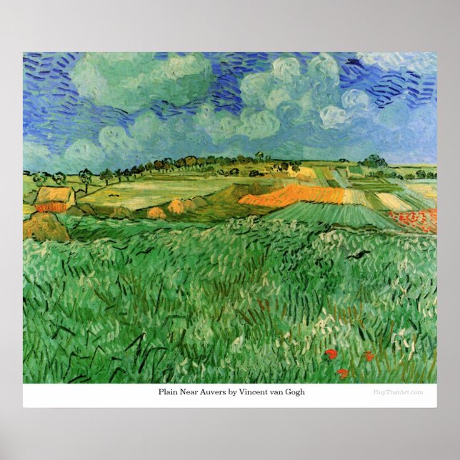 Plain Near Auvers av Vincent van Gogh Poster (Framsidan)