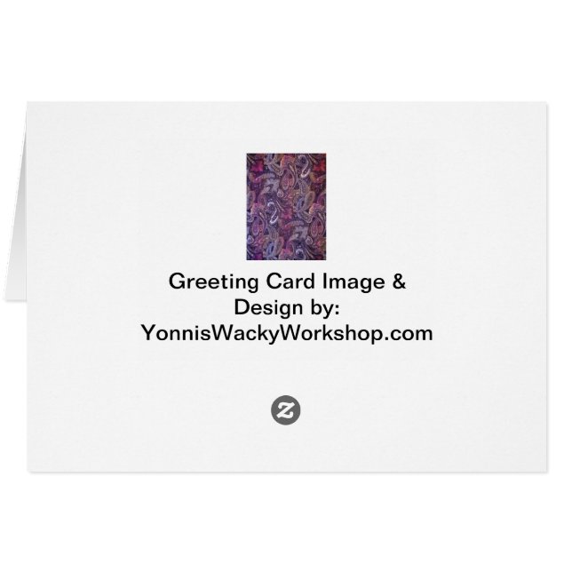 Plain Paisley 3 Hälsningskort (Baksidan Horizontal)