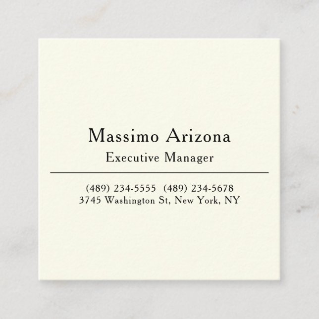 Plain Professional Modern Minimailst Tilläggskort (Framsida)