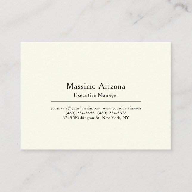 Plain Professional Modern Minimailst Visitkort (Framsida)
