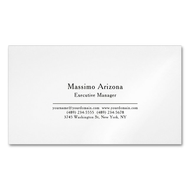 Plain Professional Modern Minimalist Magnetiska Visitkort (Framsida)