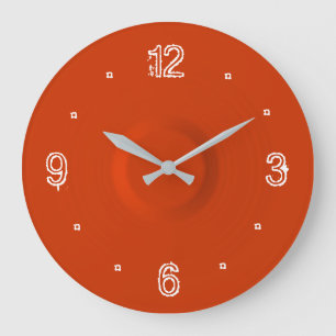 Plain Red Clock with White No >Kitchen Clocks Stor Klocka