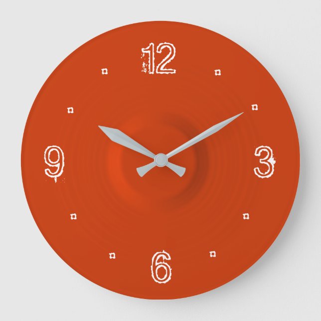 Plain Red Clock with White No >Kitchen Clocks Stor Klocka (Framsida)