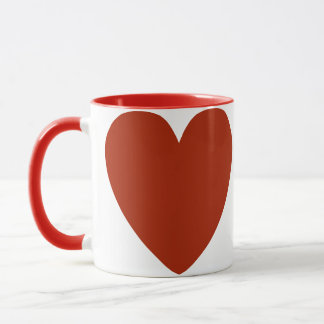 Plain Red Heart Mugg