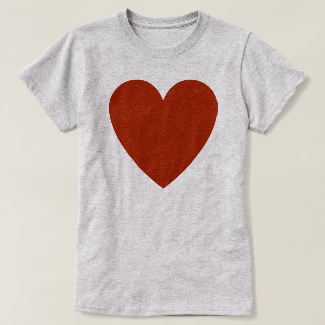 Plain Red Heart T Shirt (Design framsida)