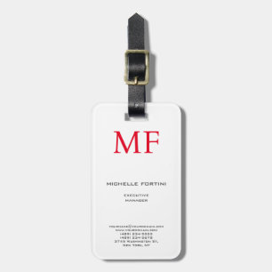 Plain Red Monogram Cute Minimalist Plain Bagagebricka
