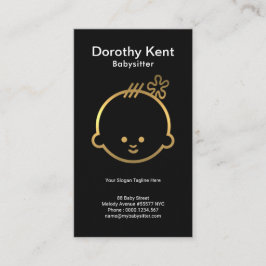 Plain Simple Cute Faux Guld Baby Ansikte Babywoode Visitkort