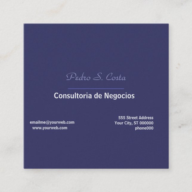 Plain Simplicity Purple I Freelancer Unique Cool Fyrkantigt Visitkort (Framsida)