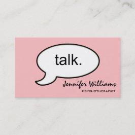 Plain Talk Psychotherapist Modern Affärskort Visitkort