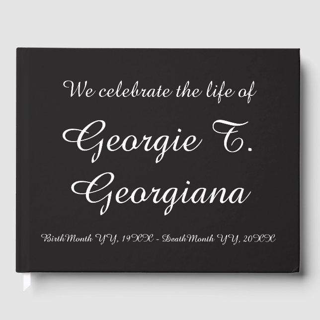 Plain "Vi firar livet för" Funeral Guestbook Gästböcker (Framsida)