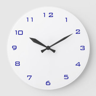 Plain White and Blue> Plain Kitchen Clocks Stor Klocka
