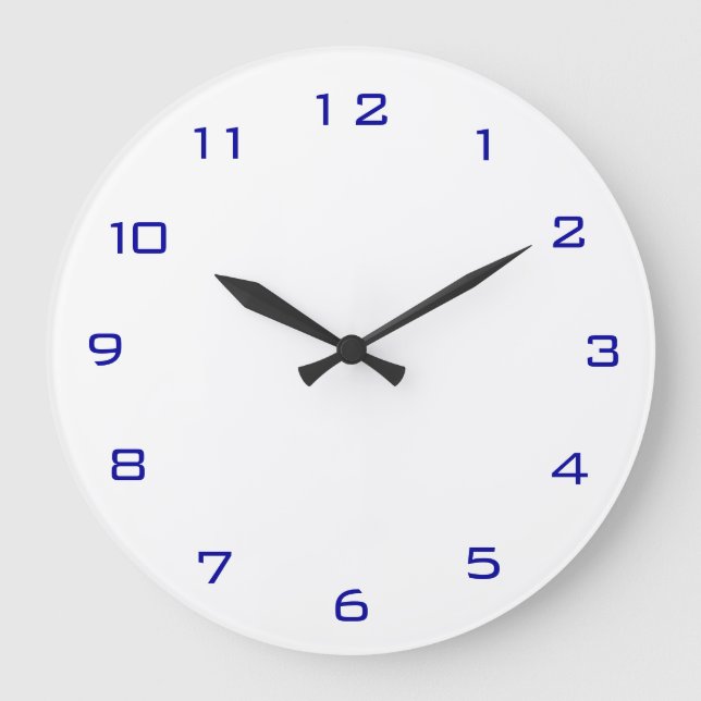Plain White and Blue> Plain Kitchen Clocks Stor Klocka (Framsida)