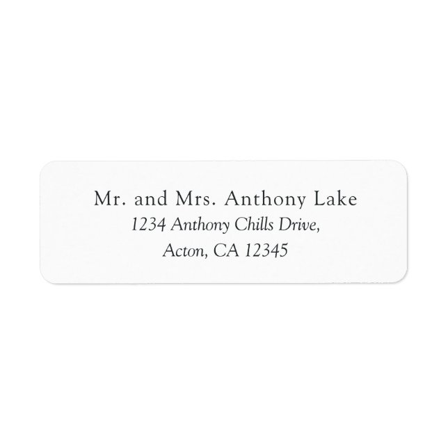 Plain White Returadress Etikett (Framsidan)