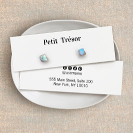 Plain White Stud Earring Display Litet Visitkort