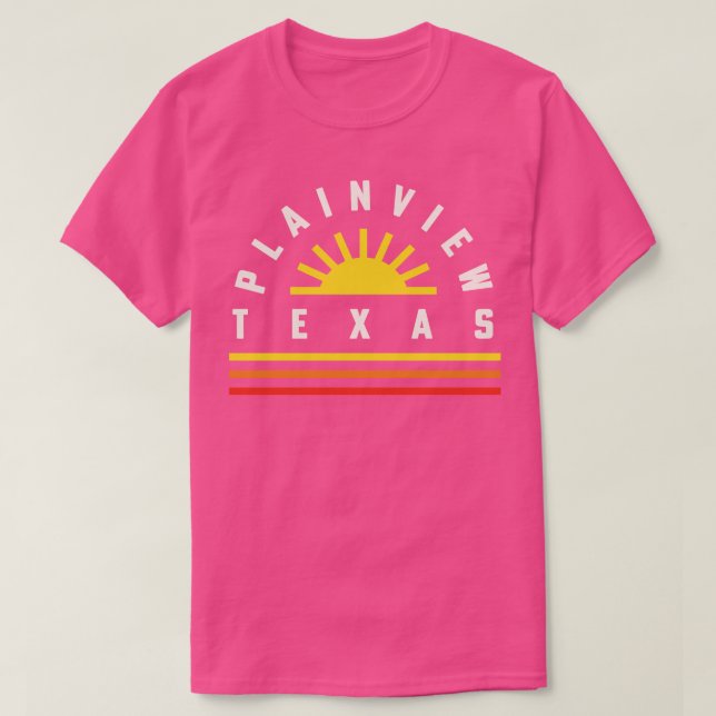 Plainview Texas Retro Vintage Rand Sunset T Shirt (Design framsida)