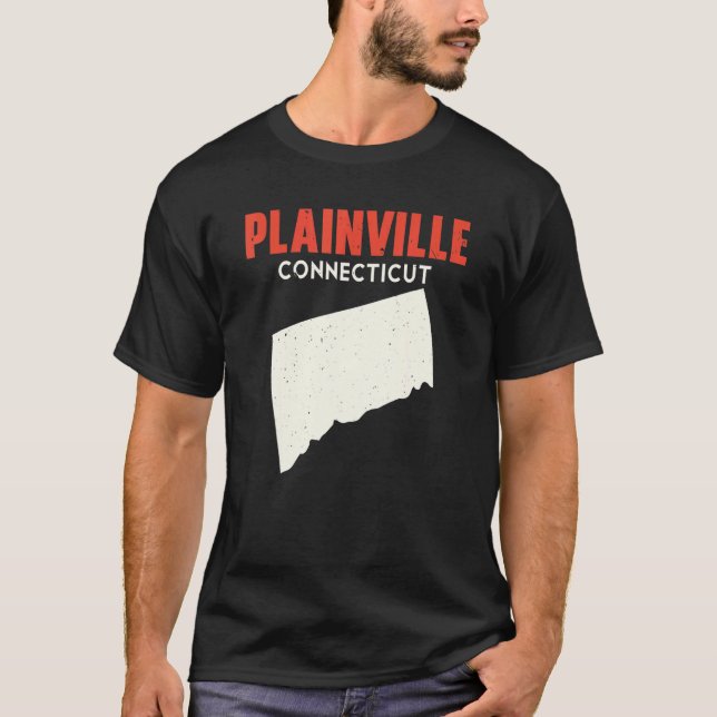 Plainville Connecticut USA State America Travel Co T Shirt (Framsida)