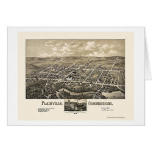 Plainville panorama- karta för CT - 1878 Hälsningskort