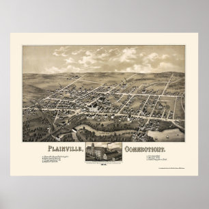 Plainville panorama- karta för CT - 1878 Poster