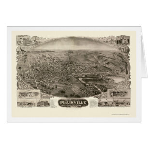 Plainville panorama- karta för CT - 1907 Hälsningskort