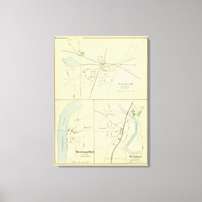 Plainville, Warehouse Pt, Windsor Canvastryck (Framsida)