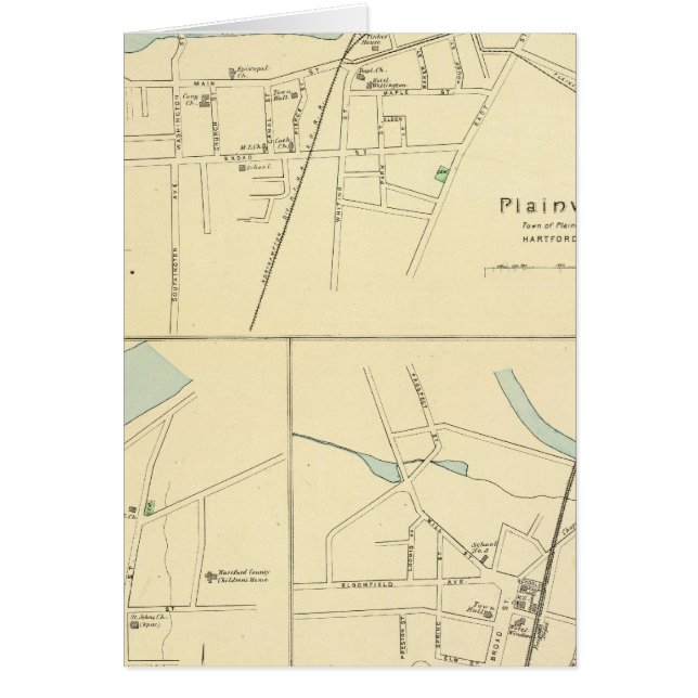 Plainville, Warehouse Pt, Windsor Hälsningskort (Framsidan)