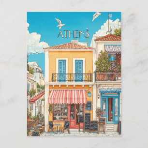 Plaka, Aten Grekland Travel Vykort