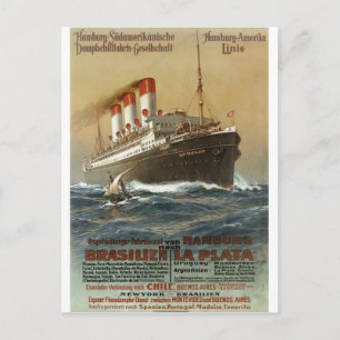 Plakat der Hamburg 1899 - Cruise Frakt Liner Vykort
