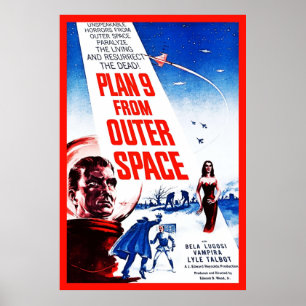 Plan 9 från Rymden Vintage BMovie Poster