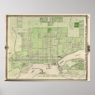 Plan Davenport, Scott County, Iowa Poster